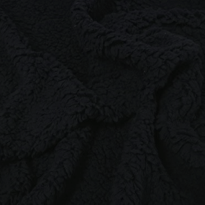 Mary's Lamb Coral Sherpa Fleece Fabric Material - BLACK