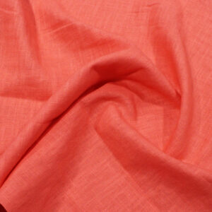 Washed Linen Canvas Fabric Material - CORAL
