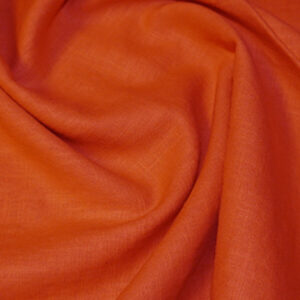 Washed Linen Canvas Fabric Material - RUST