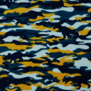 MICRO Soft Fleece Fabric Material CAMOUFLAGE DINO - BLUE