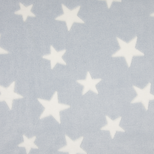 Luxury Super Soft Coral Cuddle Fleece Fabric Material - LT BLUE STARS