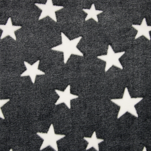 Luxury Super Soft Coral Cuddle Fleece Fabric Material - BLACK STARS