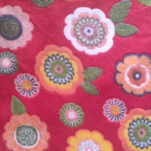 Double Sided Supersoft Cuddle Fleece Fabric Material FLOWERS RED