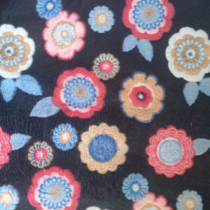 Double Sided Supersoft Cuddle Fleece Fabric Material FLOWERS NAVY