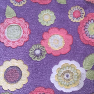 Double Sided Supersoft Cuddle Fleece Fabric Material FLOWERS PURPLE