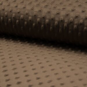 Luxury Supersoft DIMPLE Cuddle Soft Fleece Fabric Material - BROWN