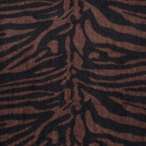 Luxury Double Sided Coral Cuddle Fleece Fabric Material - BROWN ZEBRA