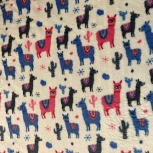 Double Sided Super Soft Cuddle Fleece Fabric Material - IVORY LLAMA