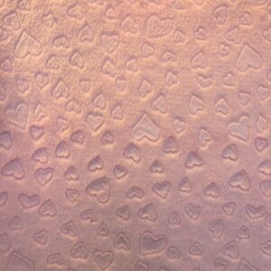 Double Sided EMBOSSED Soft Cuddle Fleece Fabric Material - PINK HEARTS