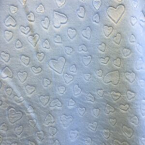 Double Sided EMBOSSED Soft Cuddle Fleece Fabric Material - BLUE HEARTS