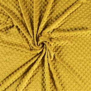 Luxury Supersoft DIMPLE Cuddle Soft Fleece Fabric Material - MUSTARD
