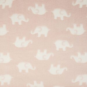 Super Soft Coral Cuddle Fleece Fabric Material - ELEPHANT LT PINK
