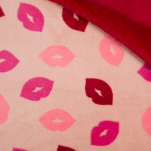 Reversible Super Soft Cuddle Fleece Fabric Material - LIPS DUSTY PINK