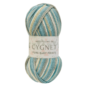 Cygnet PURE BABY PRINTS DK Wool Yarn 100g 1827 Ocean Mist