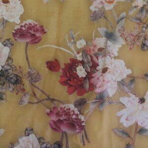 Cotton Lawn Digital Print Fabric Material OCHRE C8294