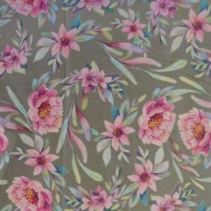 Cotton Lawn Digital Print Fabric Material SILVER C8295