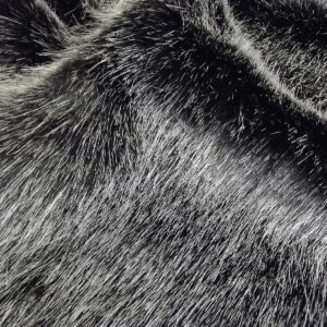 Super Luxury Faux Fur Fabric Material - SWISS BLACK SILVER