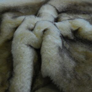 Super Luxury Faux Fur Fabric Material - SUPERSOFT WHITE/BROWN HUSKY
