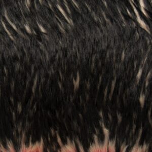 Super Luxury Faux Fur Fabric Material - WATER MELON BLACK