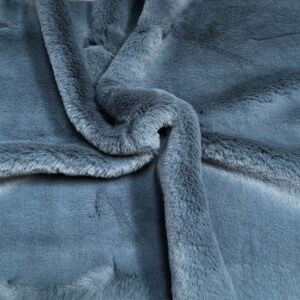 Super Luxury Faux Fur Fabric Material SUPER SOFT - BLUE
