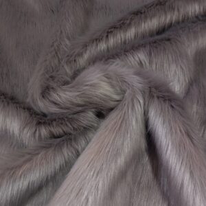Super Luxury Faux Fur Fabric Material LONG PILE DUSTY GREY