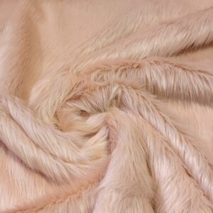Super Luxury Faux Fur Fabric Material - LONG PILE PEACH