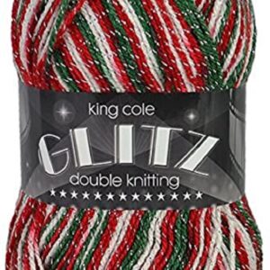 King Cole Glitz Print Double Knitting Yarn Wool 100g - 1698 Christmas
