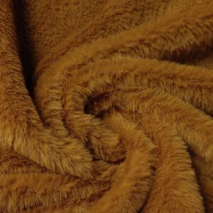 LUXURY Short Plush Super Soft Faux Fur Fabric Material MUSTARD