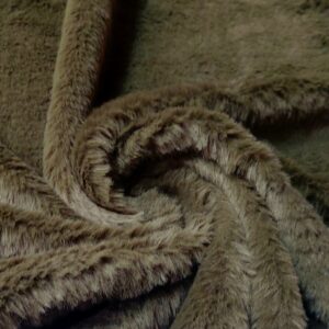 LUXURY Short Plush Super Soft Faux Fur Fabric Material KHAKI GREEN