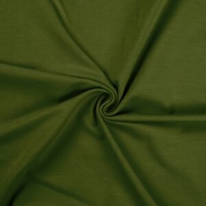 Cotton Jersey Spandex Stretch Dress Fabric Material - OLIVE