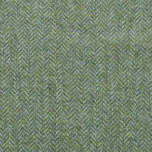 Pure Wool Shetland Herringbone Fabric Material - PEPPERMINT