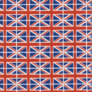 Cotton Jubilee Digital Print Fabric Material UNION JACKS ON RED