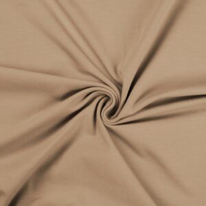 Cotton Jersey Spandex Stretch Dress Fabric Material - SAND