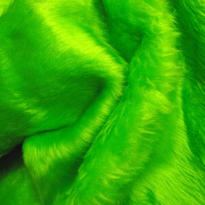 Plain Fun Faux Fur Fabric Material - BRIGHT LIME GREEN