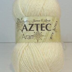 James C Brett Aztec Aran with Alpaca Knitting Wool Yarn 100g - AL2 Cream
