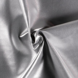 Faux Leather Soft Backed Fabric Material - SILVER
