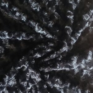 Luxury Micro Faux Fur Fabric Material - BLACK SWIRLS