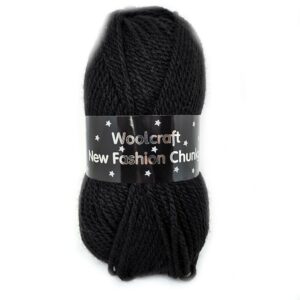 Woolcraft New Fashion Chunky Knitting Yarn Wool 100g - 107 Black