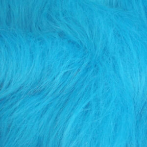 LONG Pile Fun Faux Fur Fabric Material - TURQUOISE BLUE