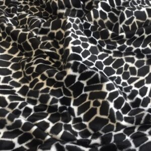 Faux Fur Pony Skin Velboa Fabric Material - BLACK GIRAFFE