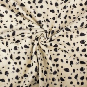 Faux Fur Pony Skin Velboa Fabric Material - CREAM DALMATIAN