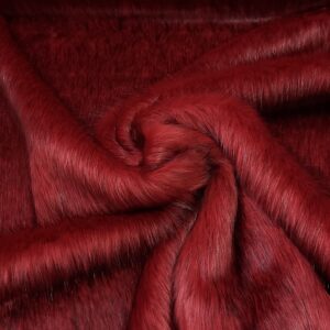 Super Luxury Faux Fur Fabric Material - LONG PILE SCARLET