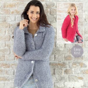 Patron De Tricot Pour Cardigan Femme - Col Rond Ou Col Châle - Modèle En Laine Hayfield Bonus Aran Tweed