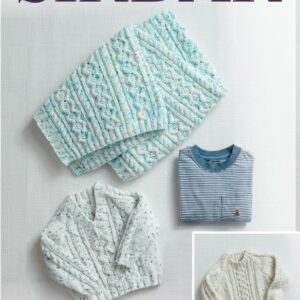 Sirdar Knitting Pattern - Supersoft Aran Rainbow Drops, Sweaters and Blankets 5183