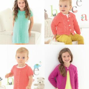 Sirdar Knitting Pattern - Snuggly DK, Dress and Cardigans 4748