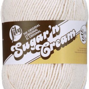 Lily Sugar 'n Cream Aran Knitting Wool Yarn 70.9g - 0004 Ecru