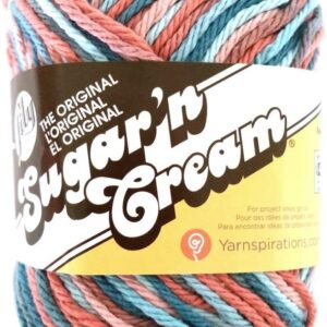 Lily Sugar 'n Cream Ombre Knitting Wool Yarn 56.7g - 2750 Coral Seas Ombre
