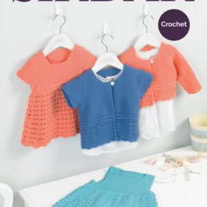Sirdar Crochet Pattern - Snuggly DK, Pinafore Dress and Cardigans 5205