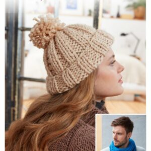 Sirdar Knitting Pattern - Hayfield Bonus Super Chunky, Bobble Hat and Snood 8211