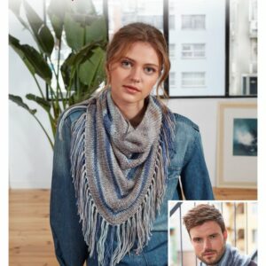 Sirdar Knitting Pattern - Hayfield Bonus Breeze, Striped Snood and Fringed Shawl 8207